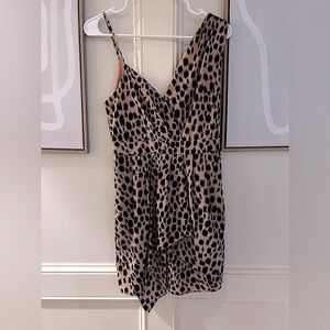 BCBGeneration Dress Womens Size 4 One Shoulder Animal Print Mini Dress Party